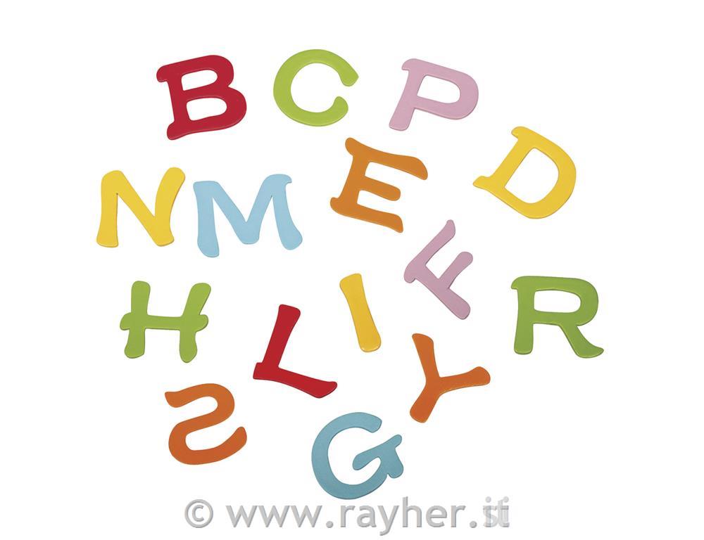 Leseni okraski, črke, 2-2,5cm,55kos, mix