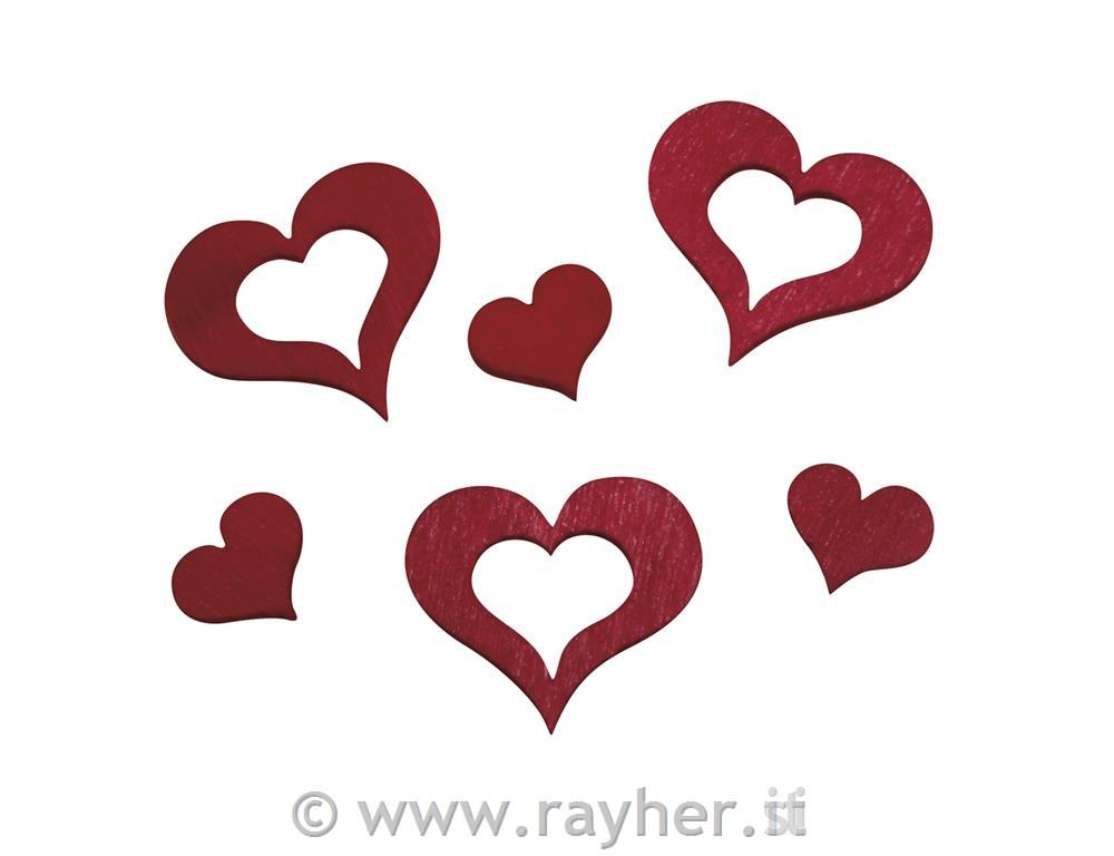 Leseni okraski, laser srčki, 24 kosov