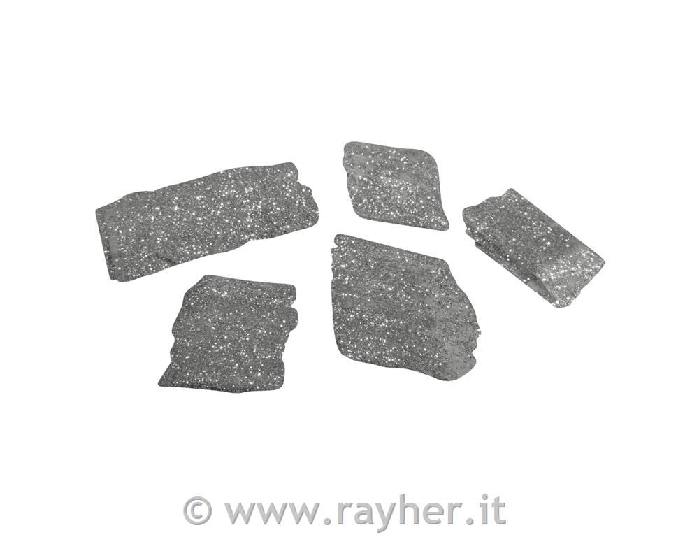 Wooden Chips, silver, different sizes, box 125g