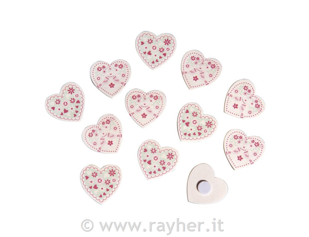 wooden objects hearts, 2.5cm o, assorted