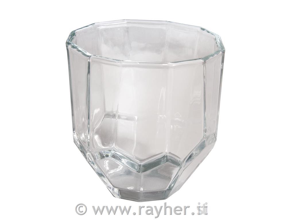 Contenitore di vetro, sfaccettato9x9x9cm, 260ml