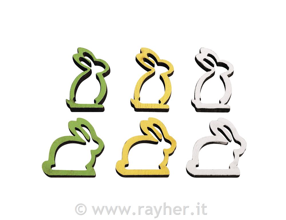 wooden objects Silhouette rabbit, 3.5cm,