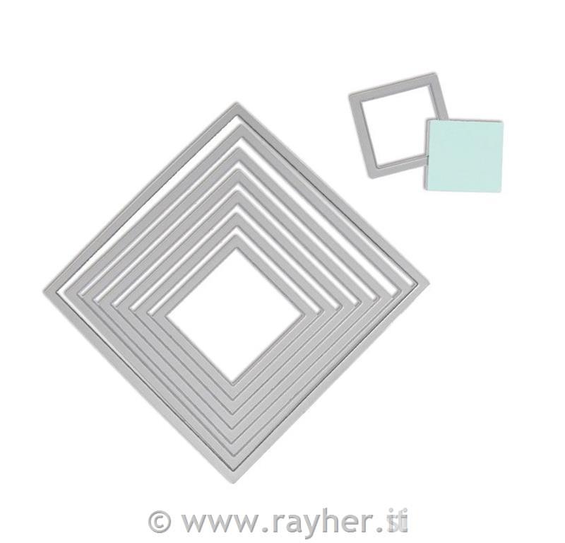 Sizzix Framelits šablone set, kvadrati, 8 kom.