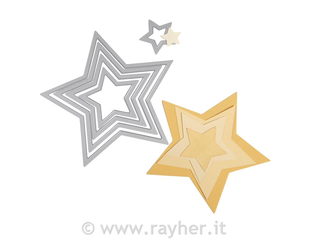 Sizzix Framelits šablone set, zvezde, 5 kom.