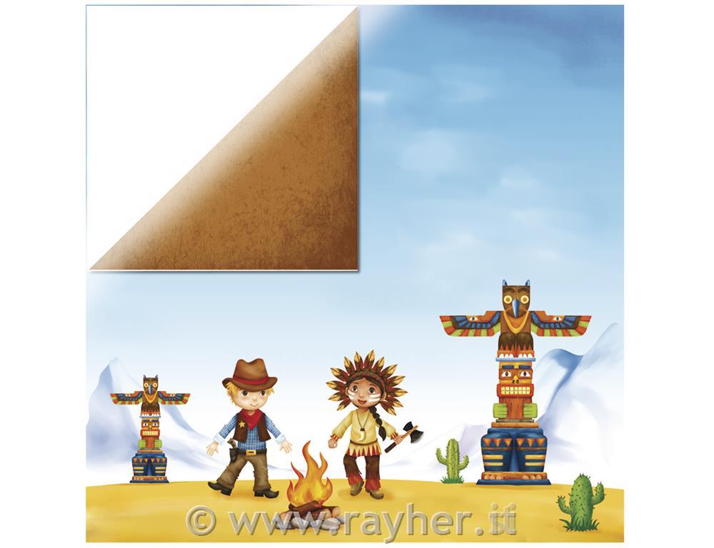 Carta scrapbooking fuoco di campo30,5x30,5cm, 190g/m2