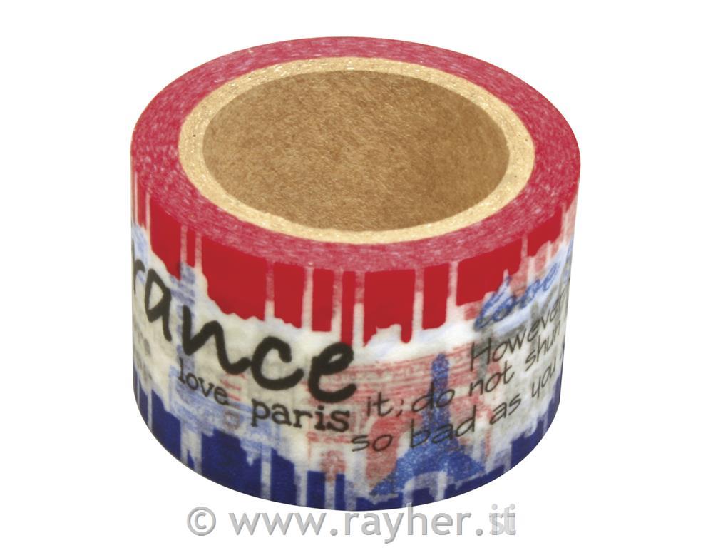 Washi tape lepilni trak, Francija, 15 mm
