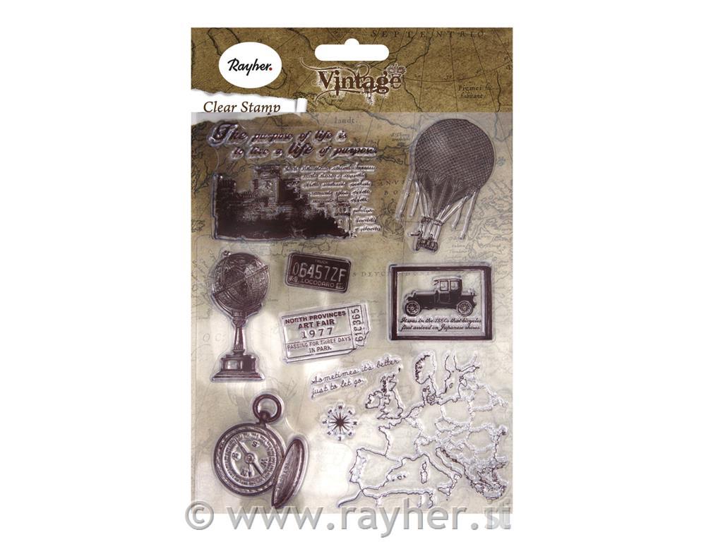 Clear Stamps - viaggio nel tempo Vintageca. 2-8cm, bus.blis.