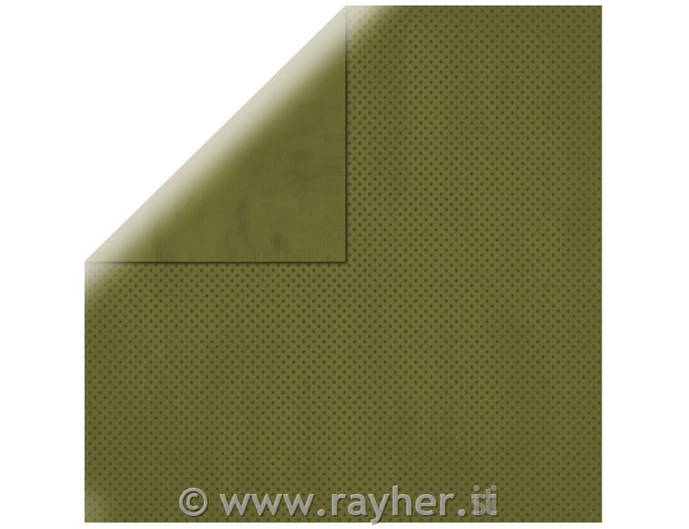 Scrapbooking paper Double dot, olive, 30.5x30.5cm, 190g/m2