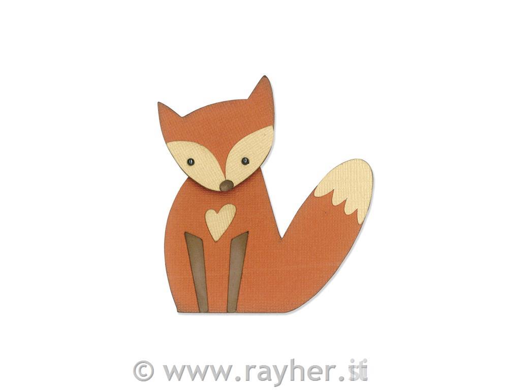 Sizzix Thinlits Set - Fox, 0.49cm x 0.39cm - 6.99cm - 5.29cm, tab-blister 9 pcs