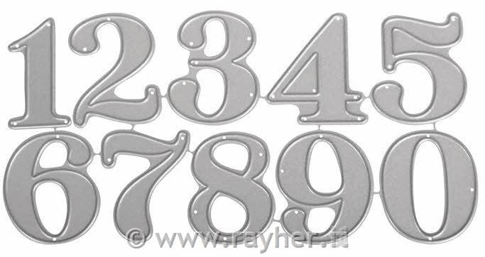 Punching stencil Set: Big Numbers, 1,5-2