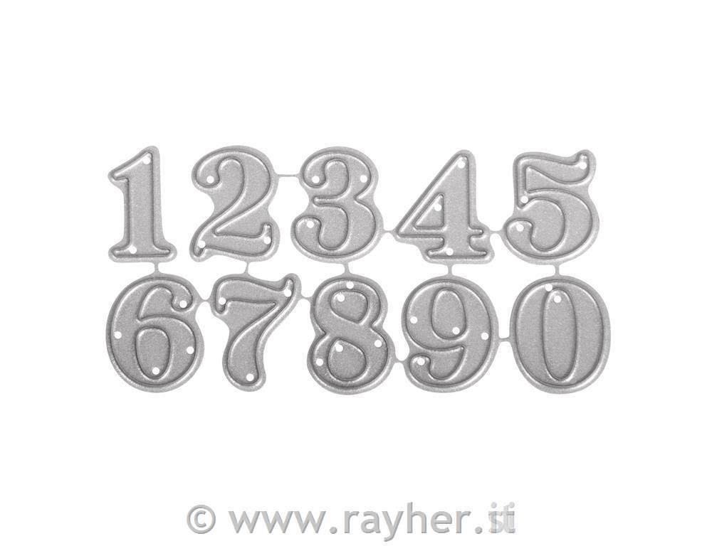 Fustelle Rayher: Numeri Piccolibus.blis. 10 pz0,8-1,9cm