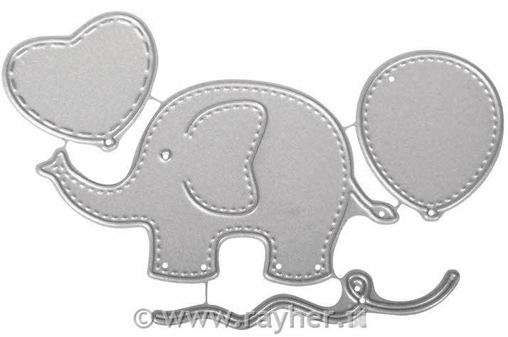 Punching stencil Set: Baby Elephant, 2,