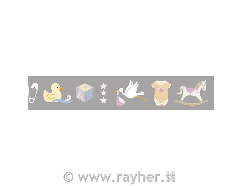 Nastro adesivo Washi bebe30mm, rotolo 15mrosa bebe