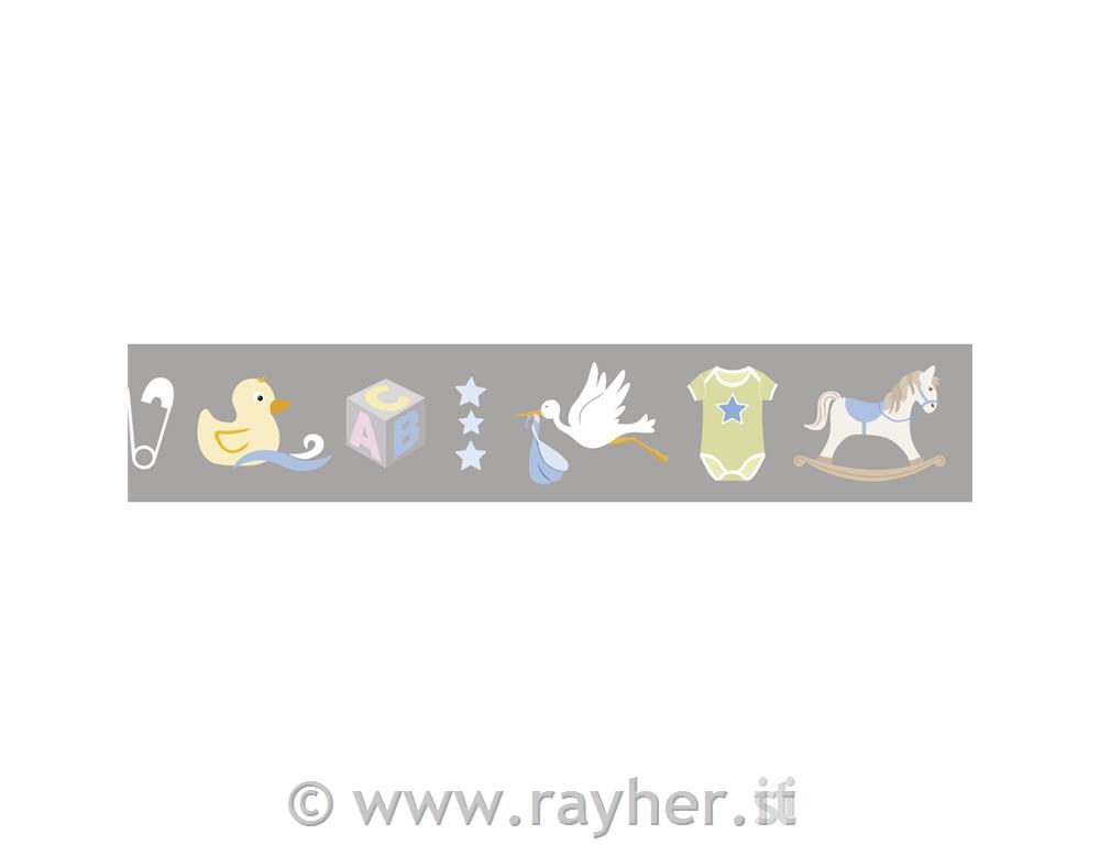 Washi Tape baby motivi, baby modra, 30mm, 15m