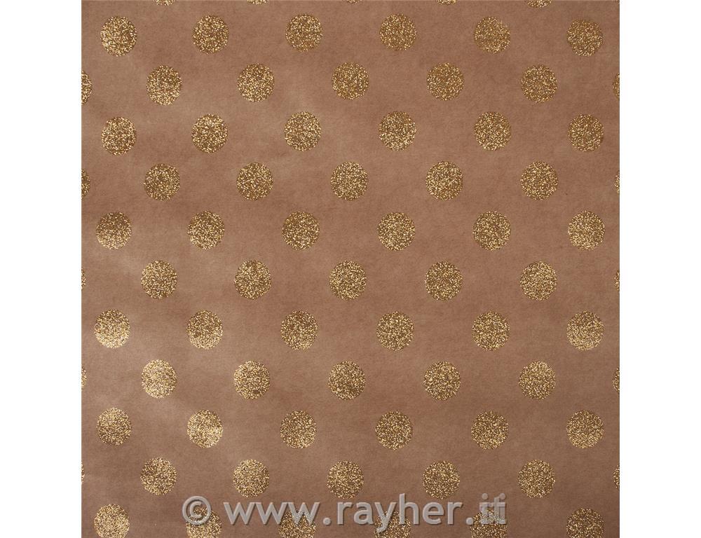 Carta scrapbooking craft -a pois30,5x30,5cm, 180g/m2oro