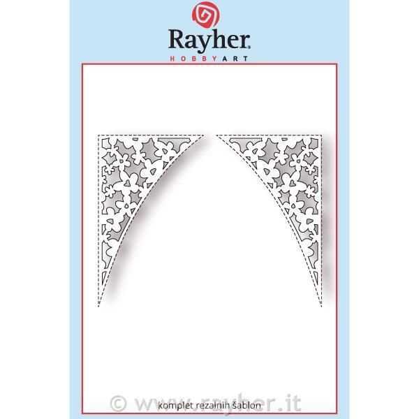 Rezalna šablona TinaB: Čipka cvetlična, kotna, 4.6x7.6cm