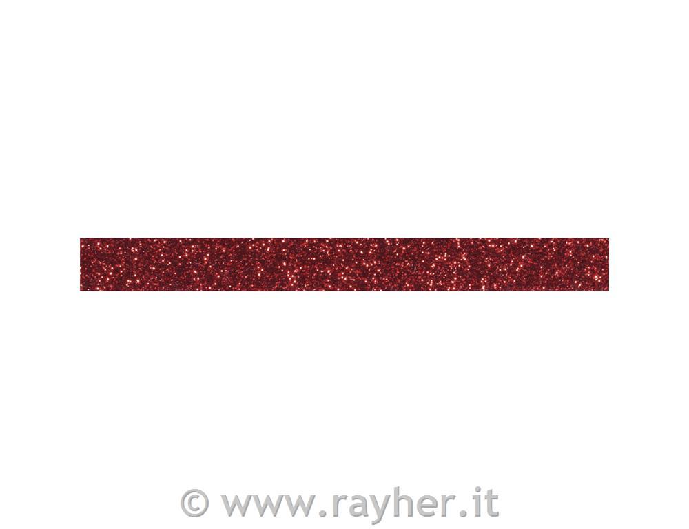 Lepilni trak z bleščicami, rdeč, 15mm,5m