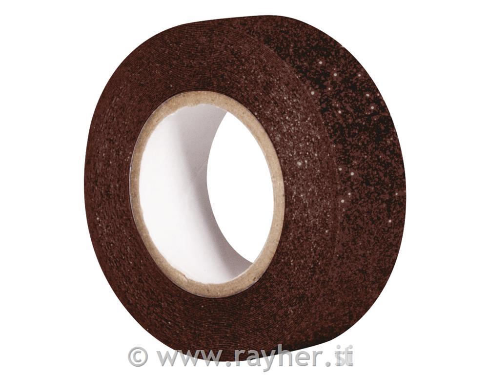 Glitter Tape, dark brown, 15mm, roll 5m