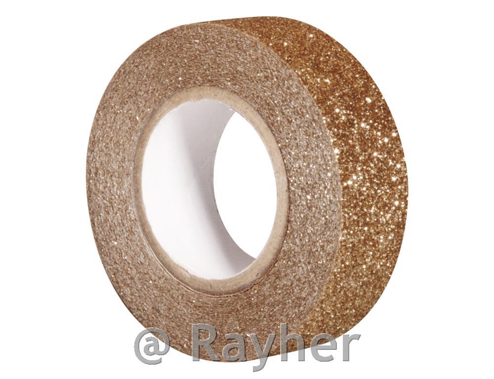 Nastro adesivo glitter15mm, rotolo 5mcashmere oro