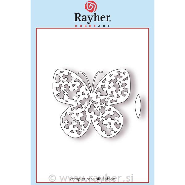 Fustelle Rayher: Farfalla con pizzo6,9x6,1cm, bus.blis. 1pz