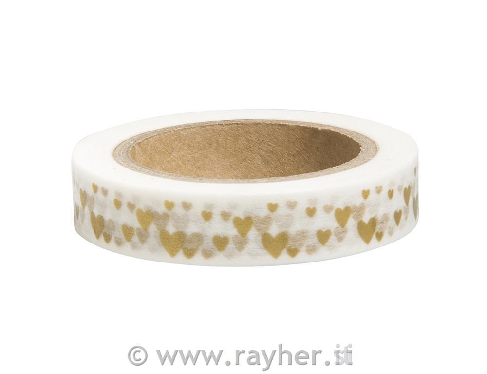Washi Tape cuoricini10mm, rotolo 15moro