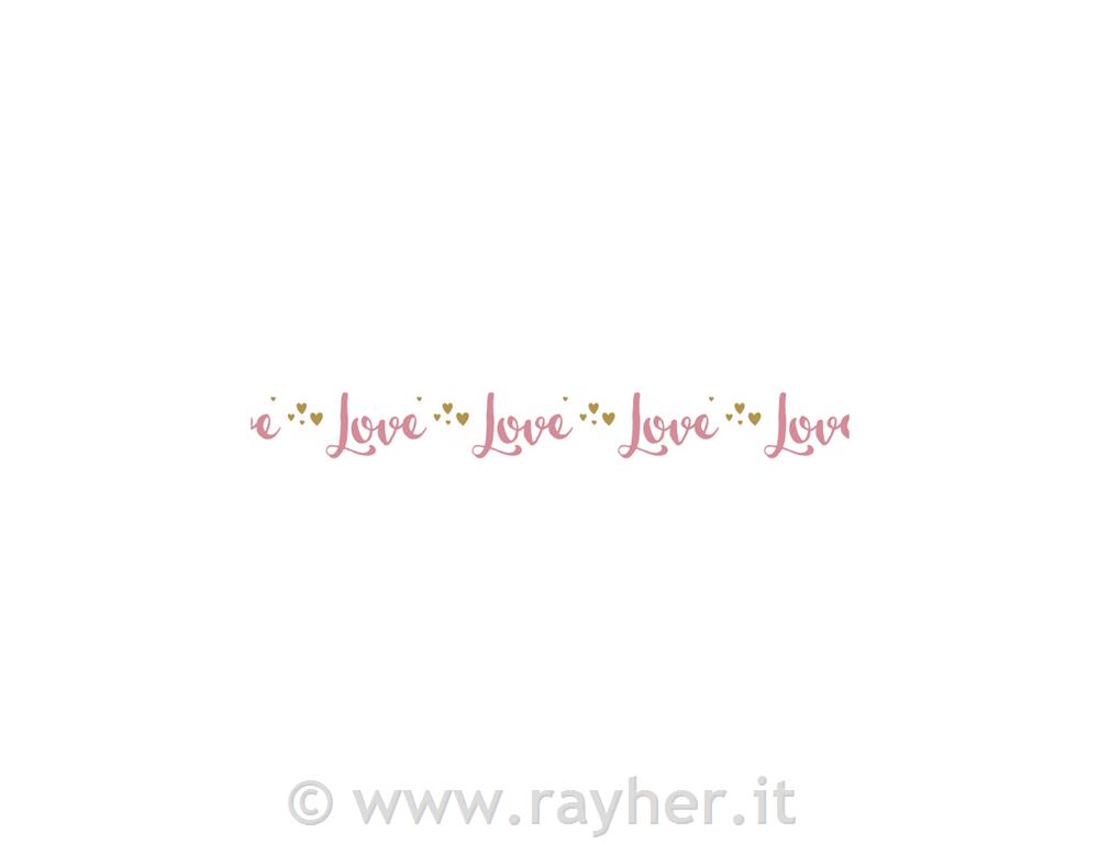 Washi Tape love10mm, rotolo 15mbianco