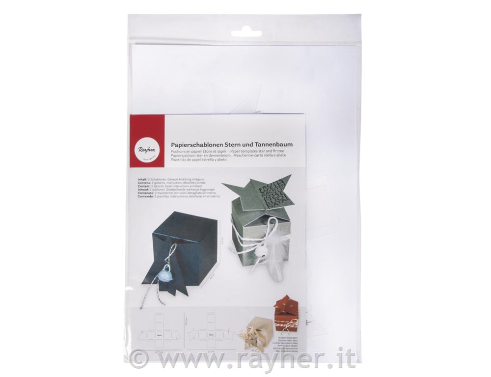 Mascherine carta stella e abeteBox finiti 4,5x4,5cm, bus.blis. 2pz