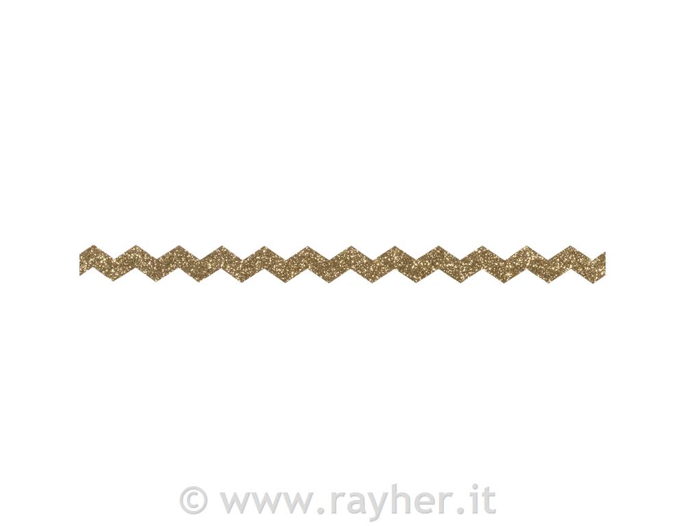 Lepilni trak Chevron, zlat, 15mm, 5m