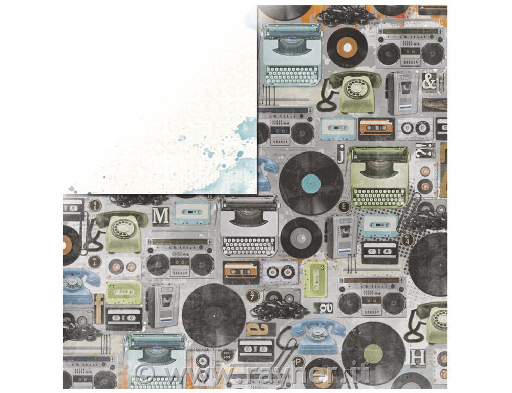 Carta scrapbooking Old School30,5x30,5cm, 190g/m2