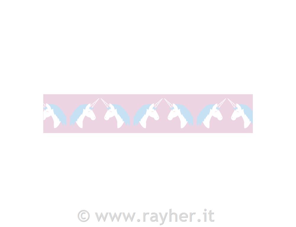 Nastro adesivo Washi unicorno, 15mm, rotolo 10m