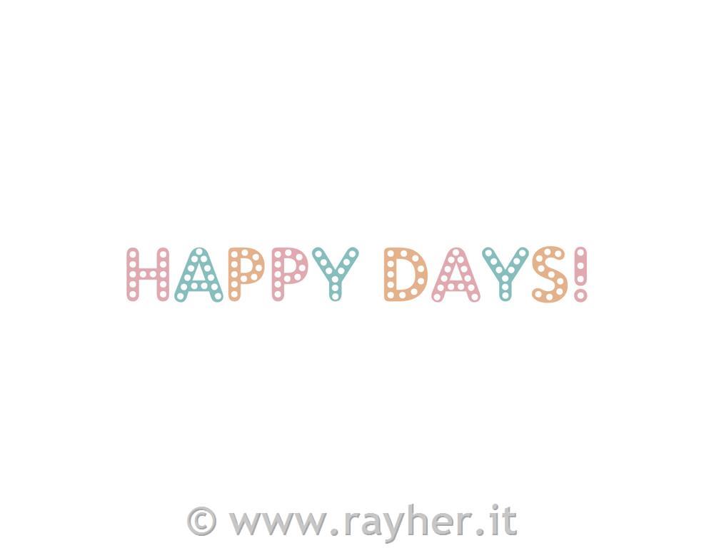 Nastro adesivo Washi "Happy Days", 15mm,rotolo 10m