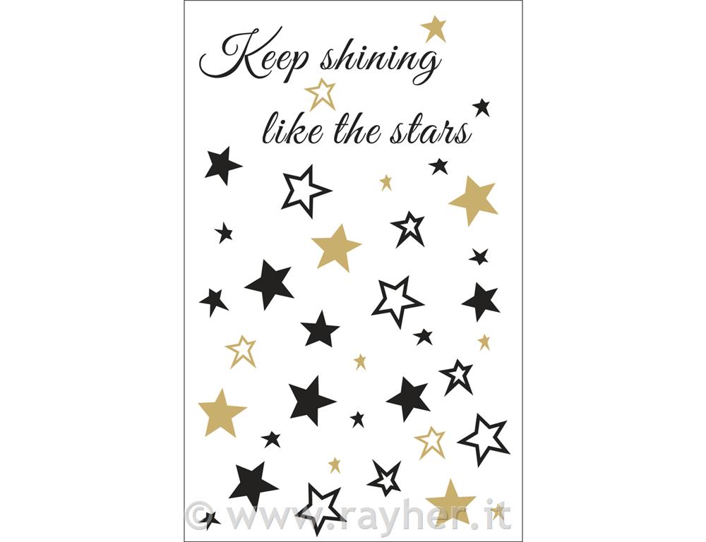 Nalepke peel-off Stars črne/zlate, 2 poli