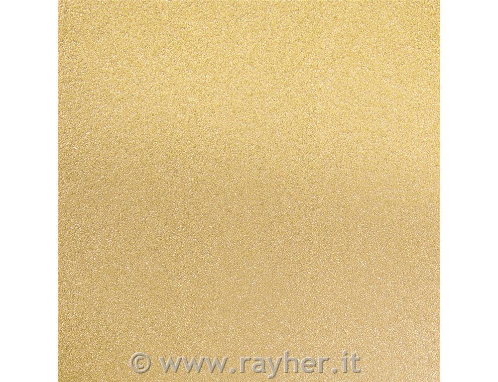 Carta scrap effetto metallo glitter fine, oro, 30,5x30,5cm, 210g/m2