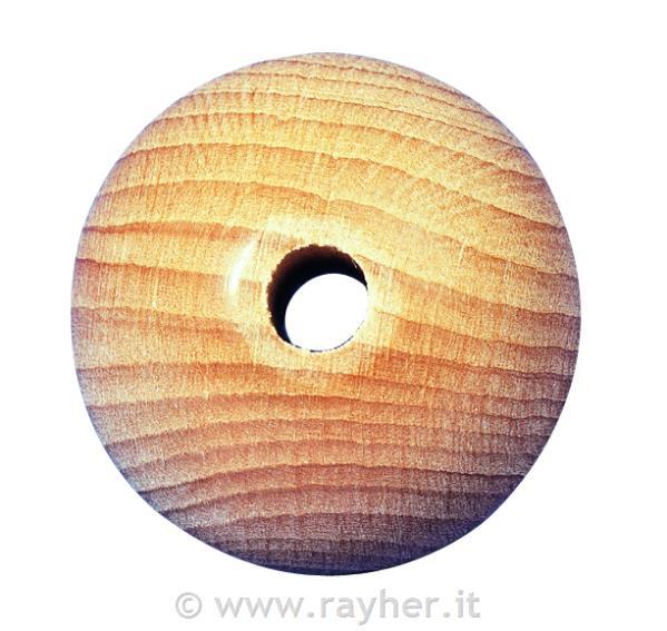 Wooden balls, natural, pierced, 25 mm o,