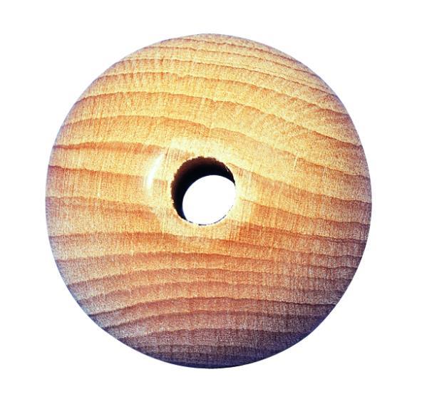 Palline legno grezzo, forate, 30mm oforatura 6 mm