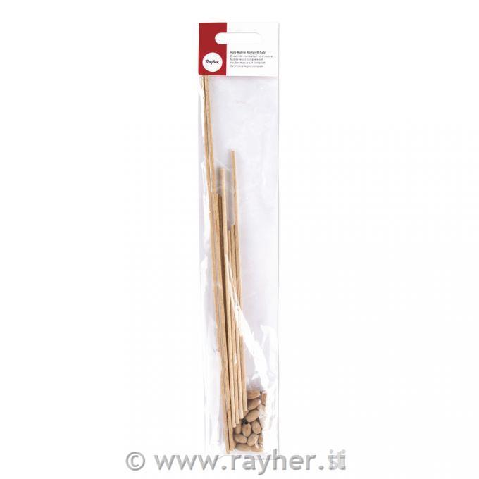 Set mobile legno completo8 stecche+20 perle, bus.blis. 1set
