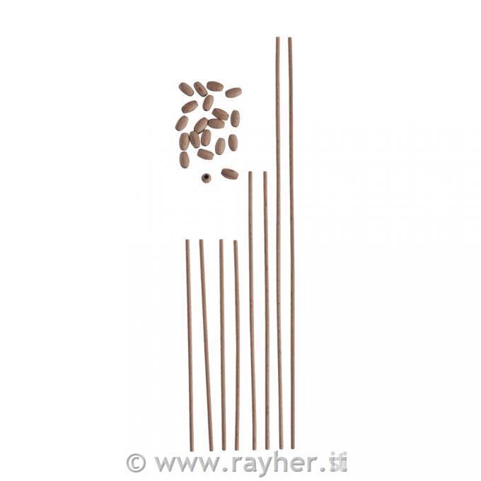Set mobile legno completo8 stecche+20 perle, bus.blis. 1set