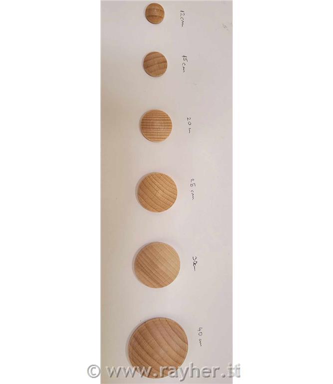 Dischetti legno, tondi, concavi12 mm