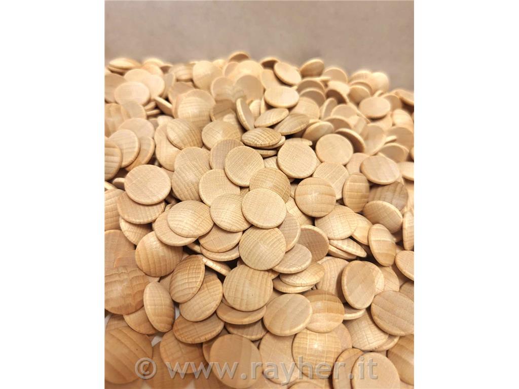 Dischetti legno, tondi, concavi15 mm