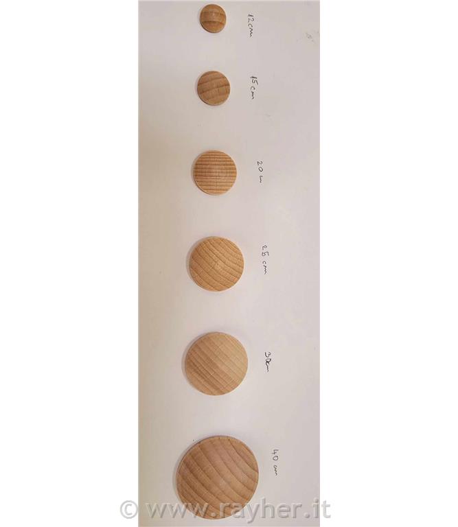 Dischetti legno, tondi, concavi15 mm