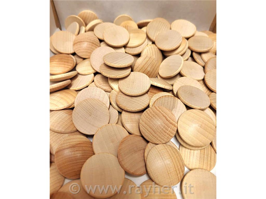 Dischetti legno, tondi, concavi30 mm