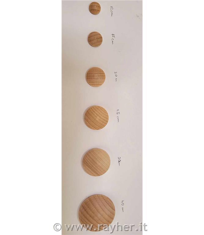 Dischetti legno, tondi, concavi40 mm