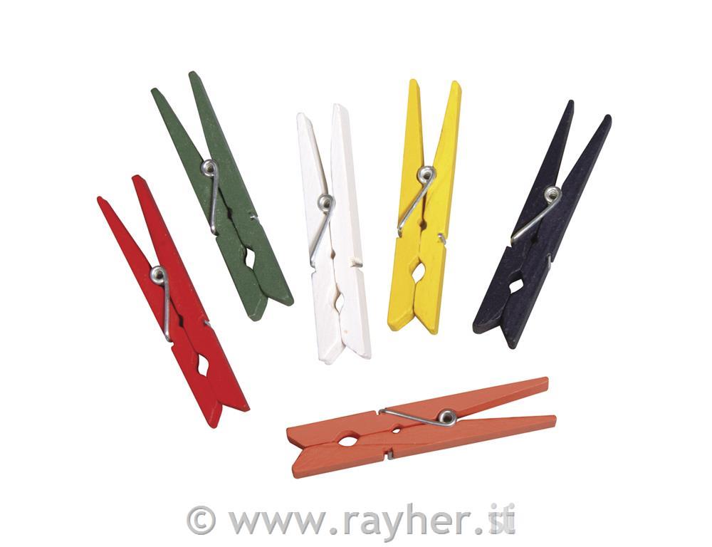 moletta di legno72mm, busta 18 pz6 colori