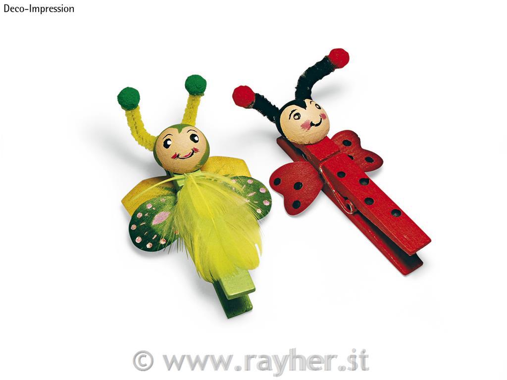 moletta di legno72mm, busta 18 pz6 colori