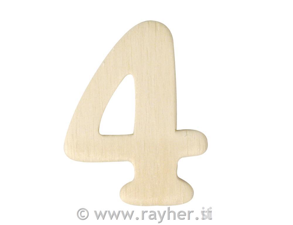 Cifre in legno "4"4cm