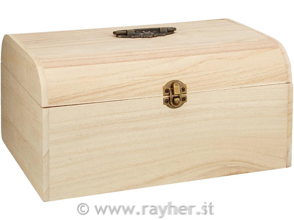 Wooden suitcase with metal fittings, 24,