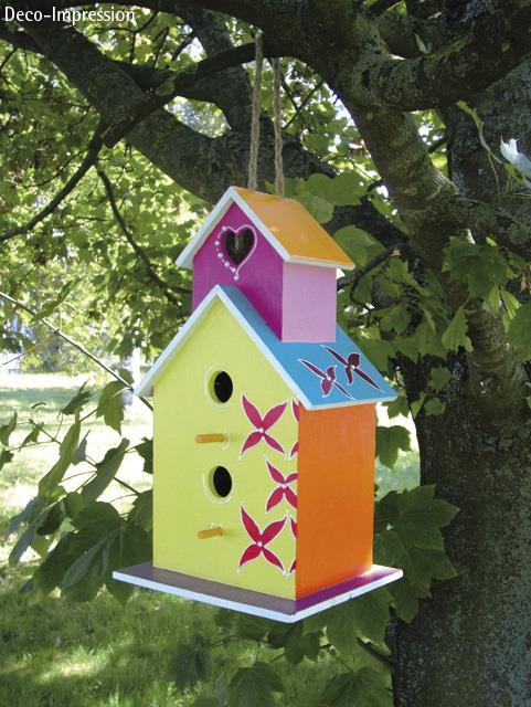 Lesena ptičja hišica "Saint Tropez", 22x19x39 cm