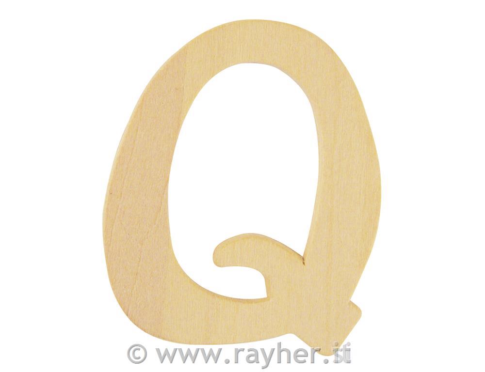 Wooden letter, Q, 6 cm