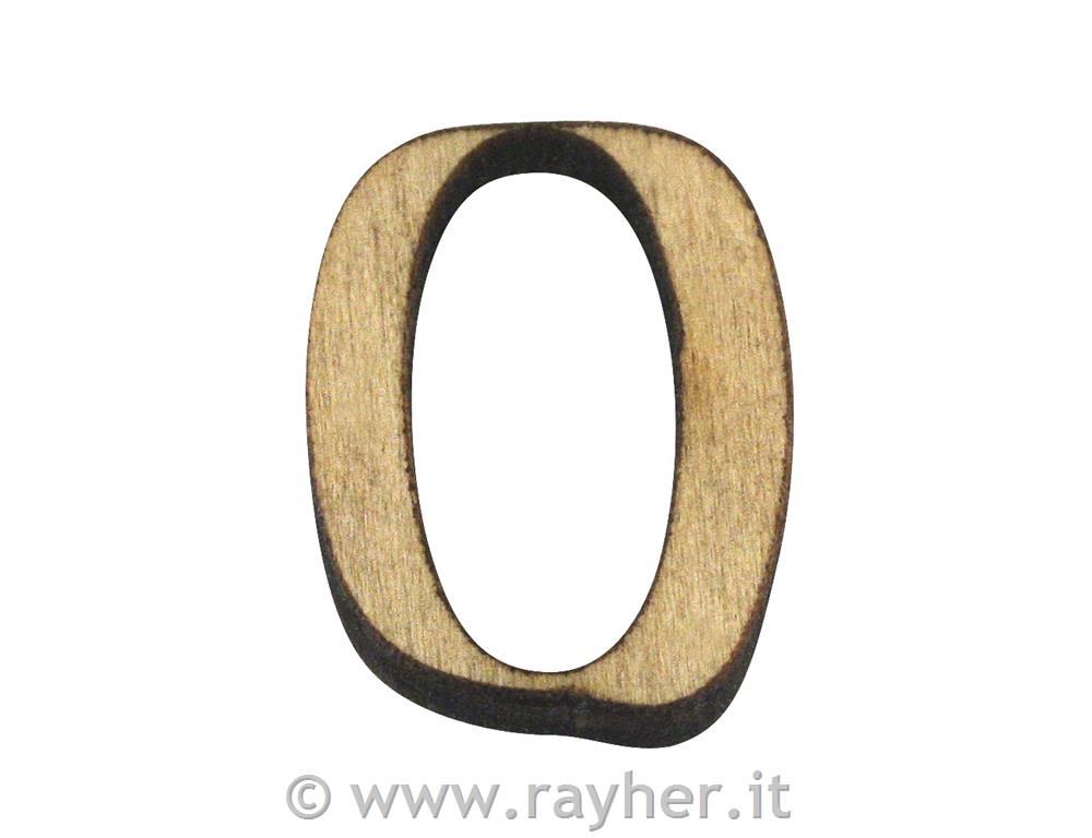 Wooden letter, O, 2 cm