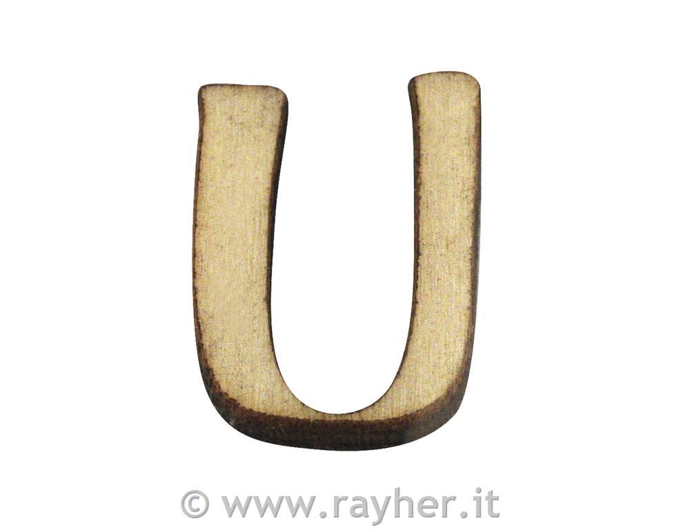 Wooden letter, U, 2 cm